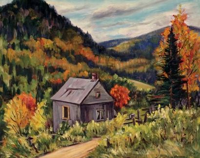 null FIELDING-DOWNES, Lionel (1900-1972)
Cabin in the mountains
Oil on board
Signed...