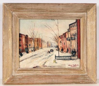 null ROSTAND, Michel (1895-1976)
"Montréal"
Oil on canvas board
Signed and titled...