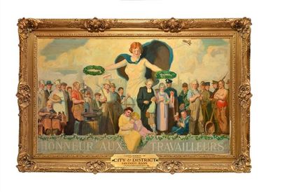 null GODWIN, Karl (1893-1962)
"Honneur aux travailleurs"
Oil on canvas
Signed and...