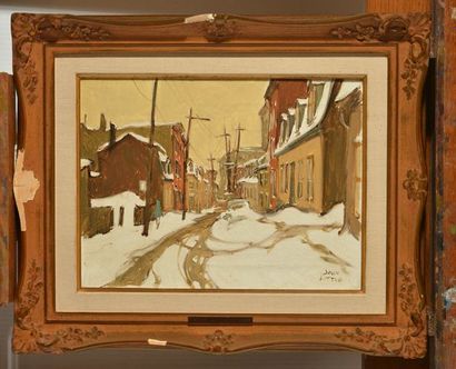 null LITTLE, John (1928-)
Rue enneigée, Québec
Huile sur toile
Signée en bas à droite:...