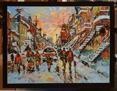 null BRUNONI, Serge (1939-)
"Montréal, rue Julien"
Oil on canvas
Signed on the lower...