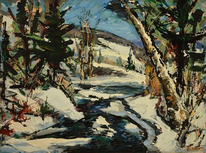 null GIUNTA, Joseph (1911-2001)
Rivière, dégel
Huile sur isorel 
Signée en bas à...