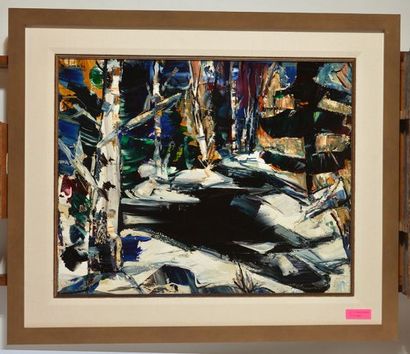 null GIUNTA, Joseph (1911-2001) 
"Hiver, Que, Laurentides"
Oil on masonite
Signed...