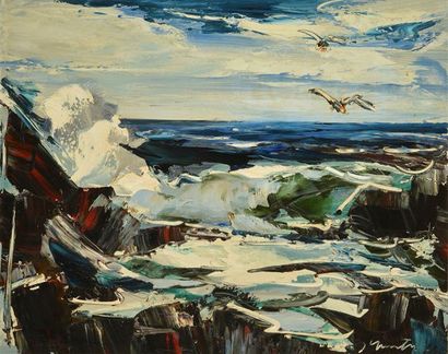 null GIUNTA, Joseph (1911-2001)
"La mer (Atlantique)"
Huile sur isorel
Signée en...