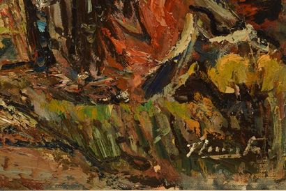 null GIUNTA, Joseph (1911-2001) 
Birch trees on Mount-Royal
Oil on canvas
Signed...