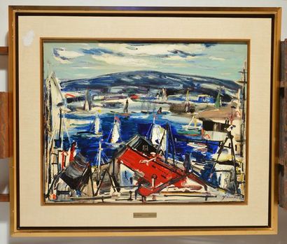 null GIUNTA, Joseph (1911-2001) 
"Vista maritime"
Oil on masonite
Signed and dated...