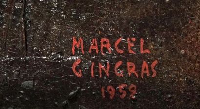 null GINGRAS, Marcel (1921-2001)
Sans titre
Huile sur panneau
Signée et datée en...
