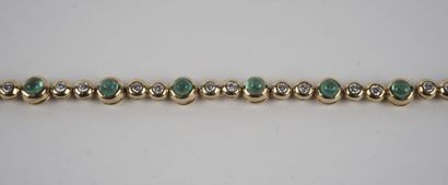 null 18K GOLD BRACELET WITH EMERALDS DIAMONDS
Bracelet in 18K yellow gold, set with...