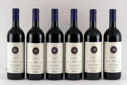 null Sassicaia 2011, 2012, 2013, 2014, 2015 2016 - 5 bouteilles