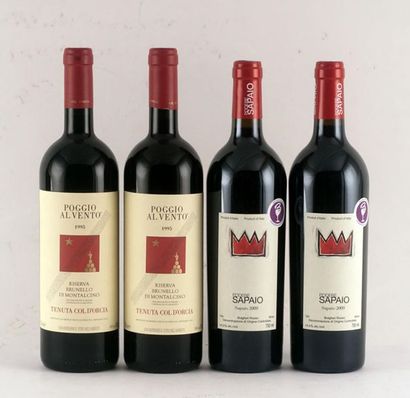 null Poggio al Vento Tenuta Col d'Orcia Riserva 1995 Podere Sapaio 2009 - 4 bout...