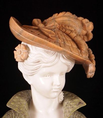 null SCULPTURE
Femme élégante au chapeau
Buste en marbre sur socle
H: 56cm - 26''
l:...