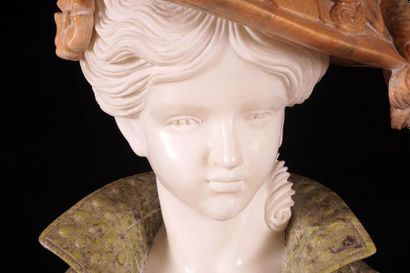 null SCULPTURE
Femme élégante au chapeau
Buste en marbre sur socle
H: 56cm - 26''
l:...