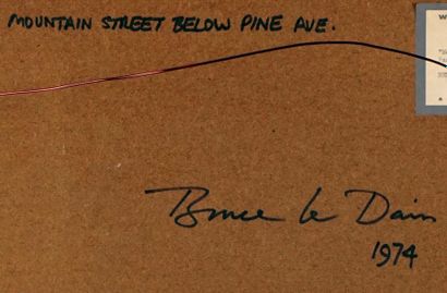 null LE DAIN, Bruce (1928-2000)
"Mountain street below Pine Av."
Huile sur panneau
Signée...