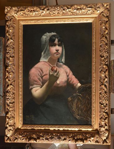null N'est pas venu - PEEL, Paul (1860-1892)
"Frances with the Apple"
Huile sur toile
Signée,...