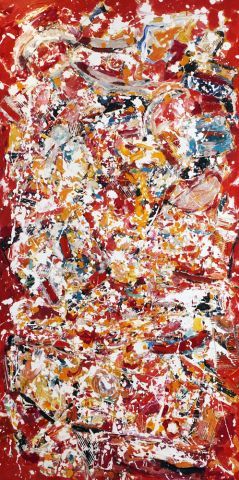 null JACOBS, Katja (1939-)
“Inca Dove"
Huile et collage sur toile
Signée, titrée...