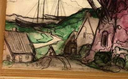 null FORTIN, Marc-Aurèle (1888-1970)
Windmill, Isle-aux-Coudres
Watercolour and charcoal
Signed...