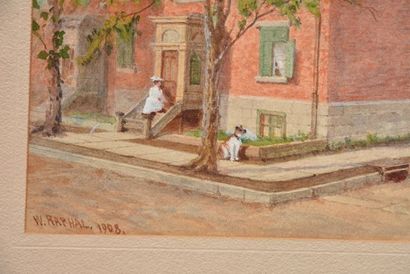 null RAPHAEL, William (1833-1914)
"The artist's house on Victoria St."
Watercolour
Signed...