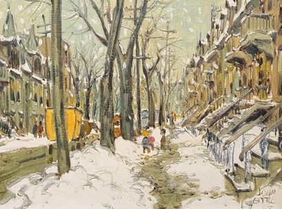 null LITTLE, John (1928-)
"Rue Laval, Montréal"
Huile sur carton toile
Signée en...