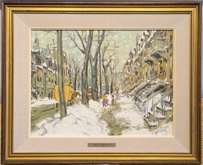 null LITTLE, John (1928-)
"Rue Laval, Montréal"
Oil on canvas board
Signed on the...