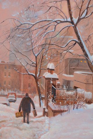 null LEIMANIS, Andris (1938-)
"At dusk, a view of Rue du Musée"
Oil on canvas
Signed...