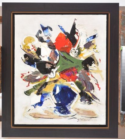 null GIUNTA, Joseph (1911-2001)
"Fleurs"
Oil on canvas board
Signed and dated on...