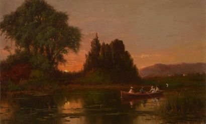 null RAPHAEL, William (1833-1914)
Promenade en bateau au clair de lune
Huile sur...