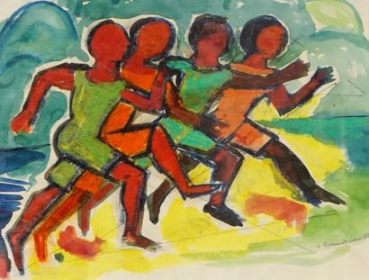 null BRANDTNER, Fritz (1896-1969)
Untitled (runners)
Watercolour on paper
Signed...