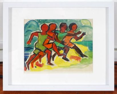 null BRANDTNER, Fritz (1896-1969)
Untitled (runners)
Watercolour on paper
Signed...