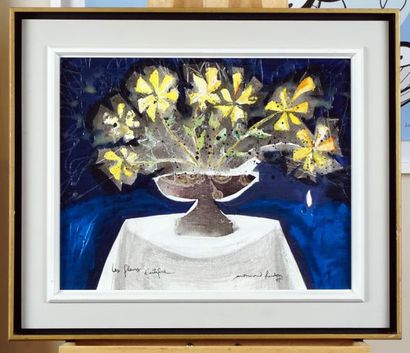 null HUDON, Normand (1929-1997)
"Les fleurs d'artifice"
Oil on canvas board
Signed...