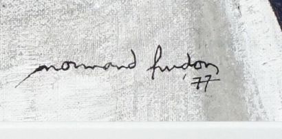 null HUDON, Normand (1929-1997)
"Les fleurs d'artifice"
Huile sur carton toile
Signée...