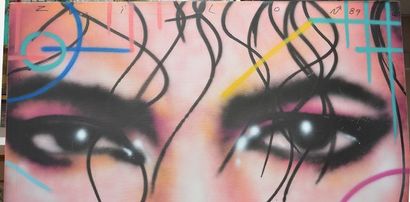 null ZILON (1954-) 
"Techno girl" 
Acrylique sur toile 
Signée et datée en haut au...