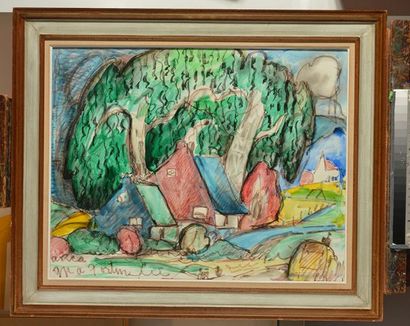 null FORTIN, Marc-Aurèle (1888-1970)
Houses under trees
Watercolour
Signed on the...