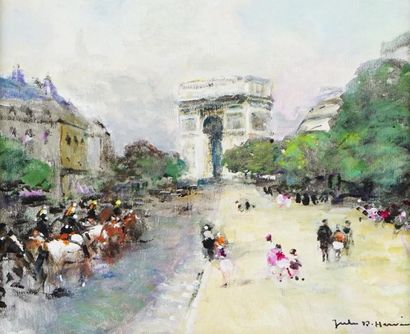 null HERVÉ, Jules René (1887-1981)
"Avenue Foch, Paris"
Huile sur toile
Signée en...