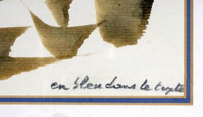 null DOTREMONT, Christian (1922-1979)
"En bleu dans le texte" (Logogram)
Watercolour...