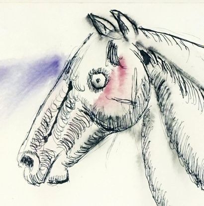 null CASSINARI, Bruno (1912-1992)
"One red horse"
Encre et aquarelle
Signée et datée...