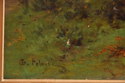 null PELOUSE, Léon Germain (1838-1891)
Promeneuse solitaire
Huile sur toile
Signée...