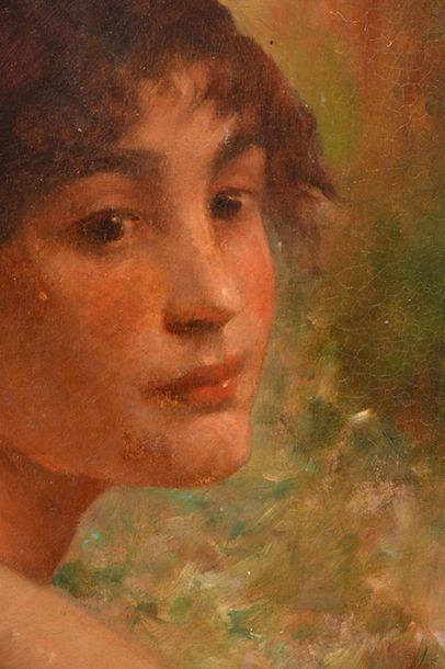 null VERDYEN, Eugène (1836-1903)
Portrait d'une jeune femme
Huile sur panneau
Signée...