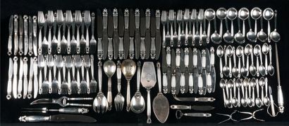 null JENSEN, Georg (1866-1935)
Georg Jensen sterling silver cutlery set for 12 people...