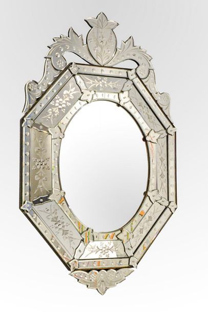 null Miroir hexagonal de style vénitien 122x74cm - 48x29’’