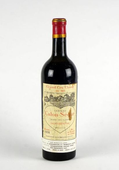 null Château Calon Ségur 1926
Saint-Estèphe Appellation Contrôlée
Niveau B-C
1 bouteille

Provenance:...