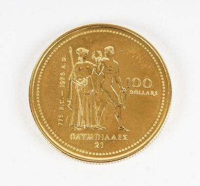 null PIÈCE CANADA OR 14K
Pièce de monnaie olympique de $100 1976 en or 14K. L'avers...