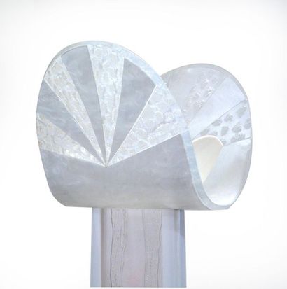 null ROGER ROUGIER
Large acrylic floor lamp, with a rising sun motif by Roger Rougier.
Label...