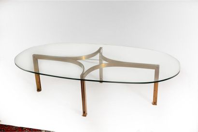 null Bronze and glass coffee table in the style of Fabricius Kastholm, circa 1970

Provenance:
Private...