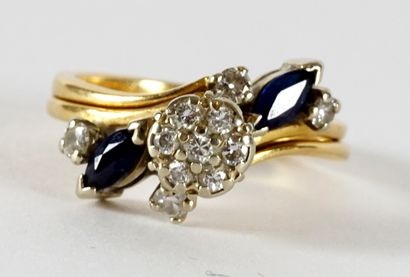 null RINGS 18K GOLD, SAPPHIRES DIAMONDS
2 rings in 14K yellow gold, each set with...