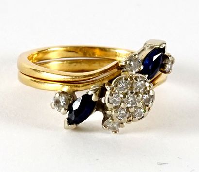 null RINGS 18K GOLD, SAPPHIRES DIAMONDS
2 rings in 14K yellow gold, each set with...