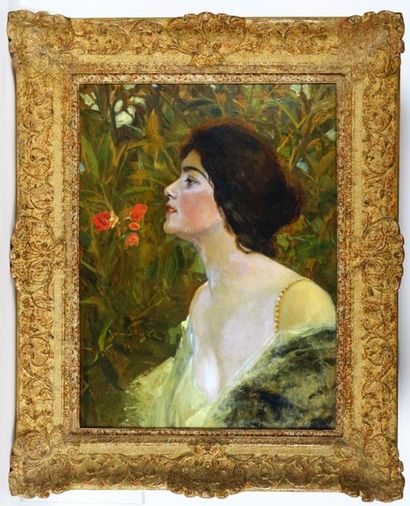 null STYKA, Jan (1858-1925)
Portrait of Zofia, daughter of the artist, as Polycaste
Oil...