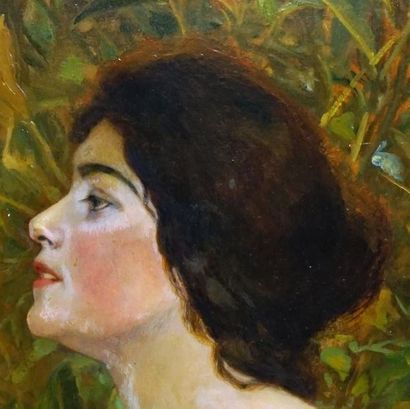 null STYKA, Jan (1858-1925)
Portrait de Zofia, fille de l'artiste, en Polycaste
Huile...