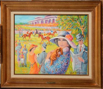 null LAREUSE, Jean (1925-2016)
"Élégantes aux courses"
Oil on canvas
Signed on the...