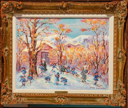 null LAREUSE, Jean (1925-2016)
"Winter sports"
Oil on canvas
Signed on the lower...