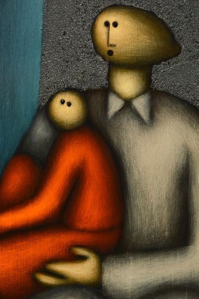 null LEUUS, Jésus Mariano (1948-)
Untitled - Family
Mix media (oil and sand) on masonite
Signed,...